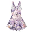 thumbnail image 5 of Uourmeti Cartoon Rabbit & Daisy Floral Print Girls Swim Dress - Sleeveless Skirted One Piece Bathing Suit with Built-in Shorts, Quick Dry for Beach & Pool, 5 of 8