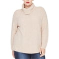 thumbnail image 1 of Rachel Roy Womens Cable-Knit Pullover Sweater, Pink, Plus Size, 1X, 1 of 1
