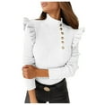 thumbnail image 5 of Vedolay Fall Fashion Sweatshirt Plus Size Long Sleeve Floral Tunic Top White,S, 5 of 5