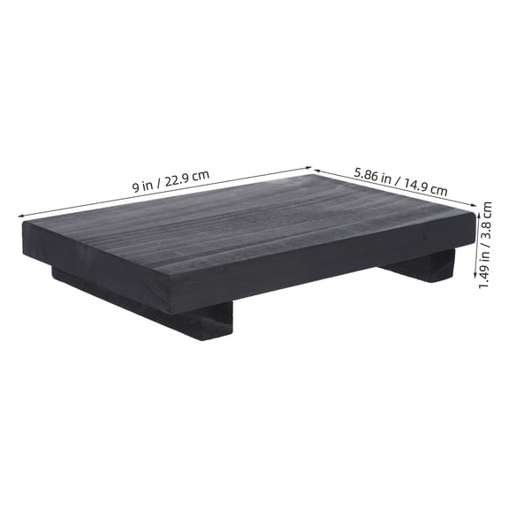 Hemoton Black Wooden Flower Pedestal Serving Tray for Bathroom Countertop Display and Organization