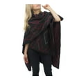 thumbnail image 4 of Jessica McClintock Adult Women Diamond Cape Ruana Wrap Shawl Pashmina Poncho (Diamond Black), 4 of 4