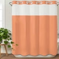 thumbnail image 3 of Pure Tangerine No Hook Shower Curtain Waterproof, Bathroom Curtains with Snap in Liners and See Through Top Window, Simple Solid Color Hotel Style Bathtub Curtains Shower 66"Wx72"L, 3 of 8