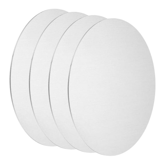 Uxcell 4Pcs Aluminum Disc, 4"(100mm) Diameter 0.02"(0.5mm) Thickness Round Aluminum Sheets 1060 Aluminum Circle Plates for Metal Stamping