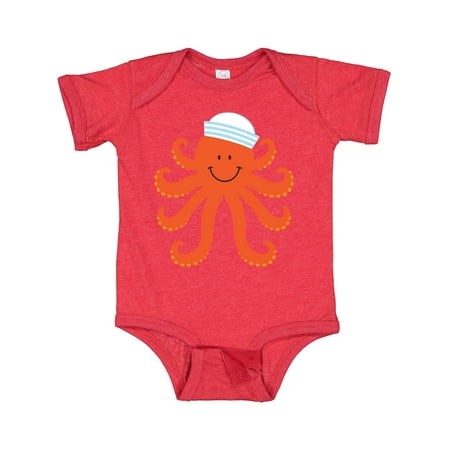 

Inktastic Orange Octopus Cute Sea Creature Nautical Gift Baby Boy or Baby Girl Bodysuit