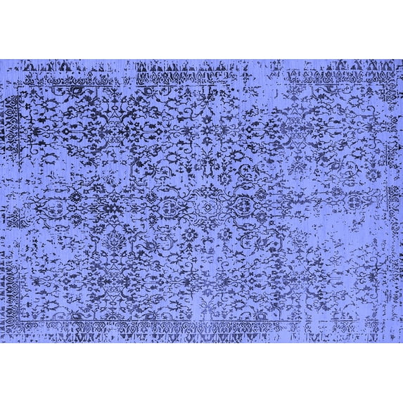 Ahgly Company Indoor Rectangle Oriental Blue Industrial Area Rugs, 2' x 4'
