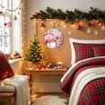 thumbnail image 3 of Welcome Sign for Front Door, Christmas Red Snowman Round Metal Wall Art Wreaths, Winter Snowflakes Rustic Xmas Trees Outdoor Indoor Wall Hanging Sign for Porch Decor Housewarming Gifts 5.9 Inch, 3 of 8