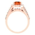 thumbnail image 4 of 2.32 ct Brilliant Round Cut Ruby 18K Rose Gold Halo Solitaire with Accents Engagement Bridal Wedding Ring Band Set size 9.75, 4 of 7