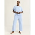thumbnail image 4 of Joyspun Women's French Terry Short Sleeve Top and Capri Pants Set, 2-Piece, Sizes XS-3X, 4 of 7