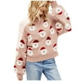 thumbnail image 1 of Chandail de Noël pour Femmes Cardigan Chaud Imprimé Tricoté Décontracté Col Rond Blouse Tricotée Mode Pull Mi-Longueur, 1 of 7