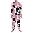 thumbnail image 3 of Fotbe Cow Spots Pijama de Hombre con Estampado de Manga Larga, Conjunto de 2 Piezas, Ropa de Dormir Suave y Cómoda con Bolsillos-XX-Large, 3 of 7