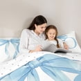 thumbnail image 4 of Erosebridal Blue Bowknot Twin Bedding Sets for Girls, Monogrammed O Bedding Comforter Set, Reversible 7pcs, 4 of 6
