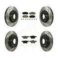 thumbnail image 1 of Transit Auto Front Rear Coated Drilled Slotted Disc Brake Rotors and Ceramic Pads Kit for Car Honda Civic KDC-100340, 1 of 11