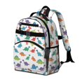 thumbnail image 2 of White Dinosaurs Colorful Species Pattern Cute School Backpack Bag for School with Padded Back and Adjustable Shoulder Straps 15.25"x11.5"x5.25", 2 of 5