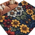 thumbnail image 2 of 6'x9' Area Rugs, Flower Floral Indoor Outdoor Area Rug for Living Room Bedroom, Cottagecore Blooms Garden Wildflower Washable Bathroom Rugs Kitchen Floor Carpet Mats Home Decor Aesthetic, 2 of 8