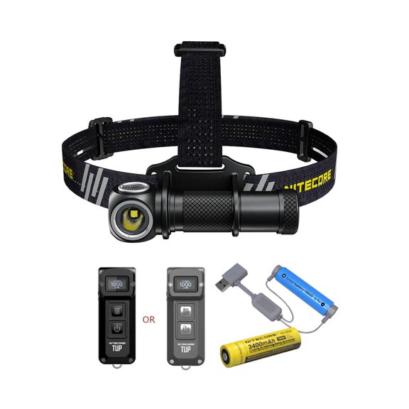 Value Bundle: Nitecore UT32 Dual Emitter Headlamp-(5700K, Cool White)-(3000K, Warm White)with 1xNL1834 Battery,TUP Rechargeable Intelligent Pocket Light(Black or Gray)and Eco-Sensa A1 Magnetic Charger