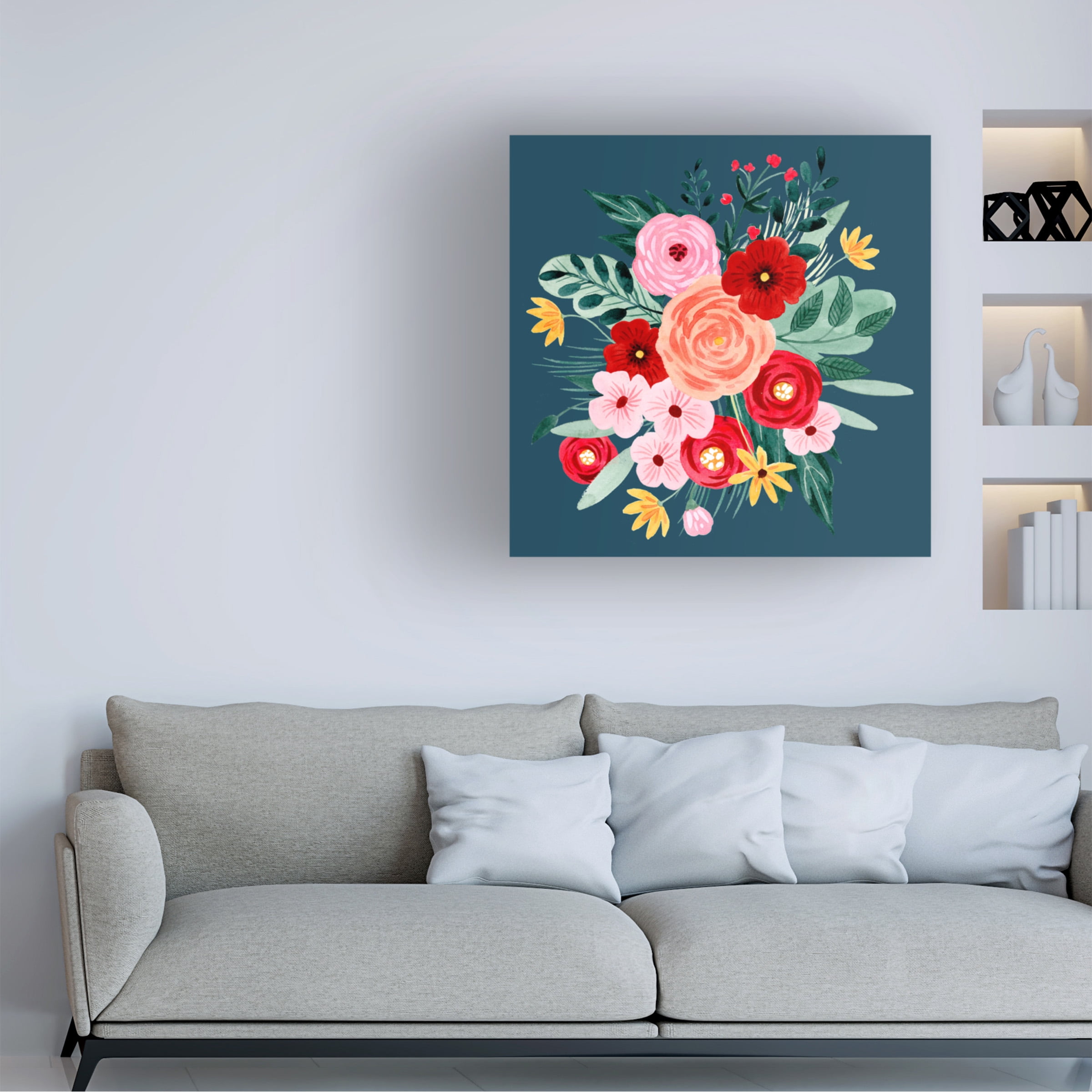 Grace Popp 'Sweet Hearts Bouquet II' Canvas Art
