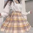 thumbnail image 2 of Faldas plisadas de uniforme escolar para niñas, uniforme escolar japonés, falda a cuadros de cintura alta, uniformes JK sexys para mujer, conjunto completo, 2 of 5