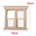 thumbnail image 5 of Casa de muñecas Ventana en miniatura Juego de imaginación Simulación de decoración de madera para la escena de la Decoración Muñeca Ornamento, 5 of 5