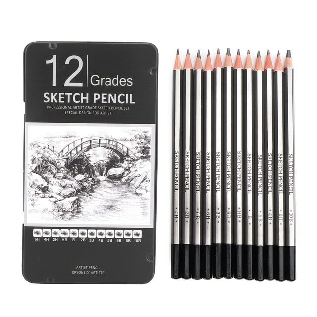 Graphite Pencil12Pcs Pencil Set Graphite Pencil Sketch Pencil Precision Engineered
