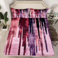thumbnail image 2 of Manfei Green Fulit Ink Bed Sheets,Vintage Sbatrsct Striped King Sheets,Purple Lines Sheet Set For Adult,Microfiber Bedroom Decor,4pcs, 2 of 7