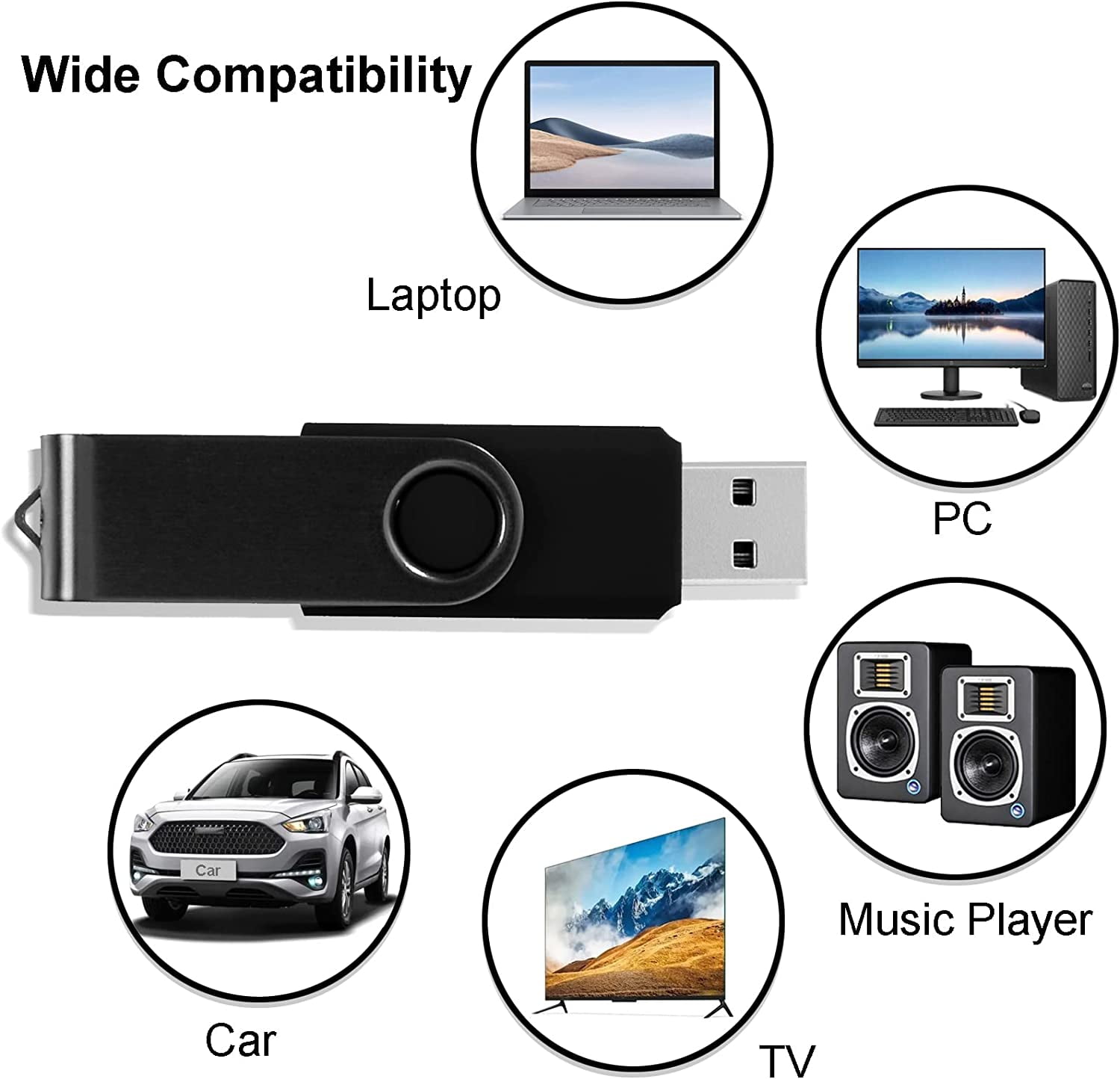 128GB Flash Drive 3.0 10 Pack 128GB USB Flash Drives High Speed Thumb Drive Jump Drive Memory Stick Pen Drive USB Drive 128GB Bulk, Black