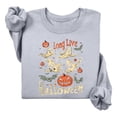 thumbnail image 3 of IDOCLOTHES Halloween Sweatshirt Women Long Live Pumpkin Spooky Ghost Fall Outfits 2026 Trendy Graphic Going Out Tops Womens Fashion Clothing Light Gray, S, 3 of 5