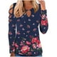 thumbnail image 1 of Camiseta de manga larga suelta con cuello redondo y estampado informal a la moda para mujer Fridja  bvmnju277, 1 of 4