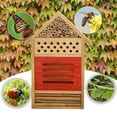 thumbnail image 5 of Natural Wooden Hanging Bee House for Gardens Natural Wooden Butterfly Hotel for Bee, Butterfly, Ladybirds, Habitat, Bee Hotel Garden, 5 of 8