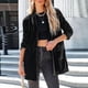 thumbnail image 3 of Chaqueta de terciopelo informal para mujer, abrigo de trabajo elegante y informal a la moda Kuymtek Negro T XXL para Mujer, 3 of 6
