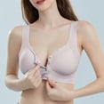 thumbnail image 5 of iHPH7 Front Closure Bras for Older Women Front Button Full Coverage Front Clasp Bralette Push Up Bra Snap Closing Bra No Underwire Snap Front Bra Wireless Bras Front Clasp Purple 4XL, 5 of 5