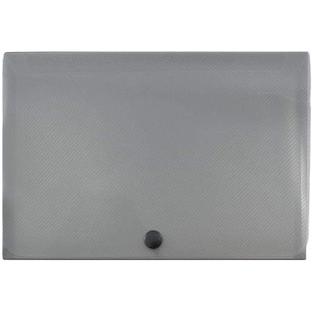 JAM Paper Plastic Office Index Card Case, 8.4x5.8x1.4, Grey, 1/Pack