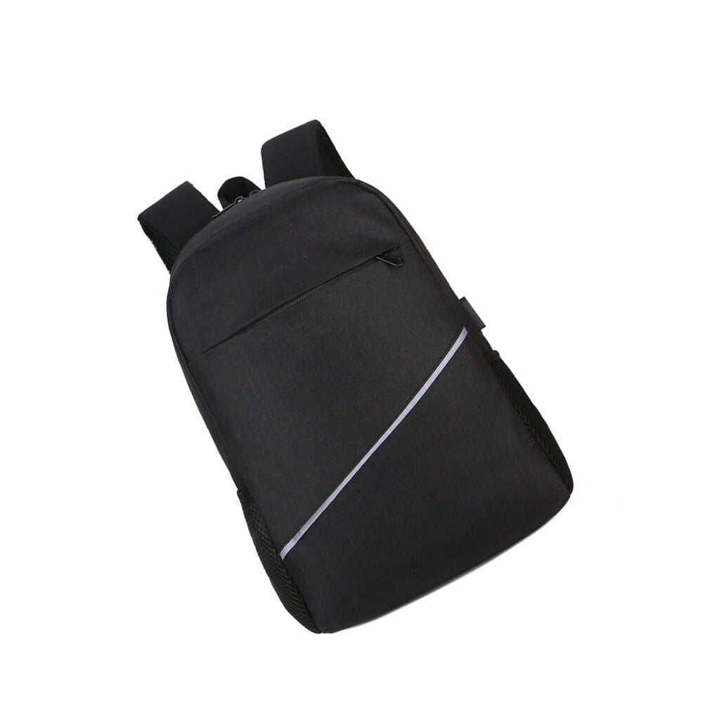 facefd 14inch Computer Bag Universal PC Accessory Solid Color USB Port Zipper Laptop Backpack Laptops Holders Computers Accessories Black