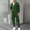 thumbnail image 2 of Stamozd Mens Sweatsuits 2 Piece Set Long Sleeve Zip Up Jacket and Cargo Pants Casual Gym Workout Track Suit Plus Size Mens Clothes Army Green S, 2 of 8