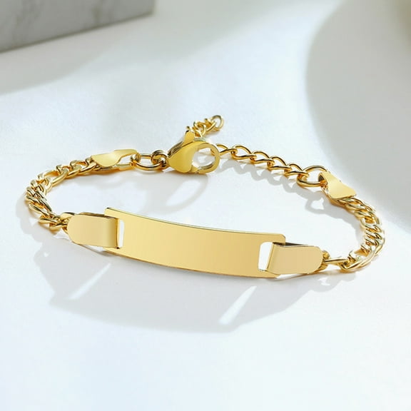 LEXSOMEO Stainless Steel Adjustable Bracelet Blank Tag Bracelet DIY Bracelet Children Bracelet