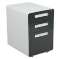 thumbnail image 2 of Flash Furniture Ergonomic 3-Drawer Mobile Locking Filing Cabinet with Anti-Tilt Mechanism & Letter/Legal Drawer, White with Charcoal Faceplate, 2 of 14