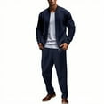 thumbnail image 2 of Xzbqbs Men's Casual Sweatsuit 2 Piece Athletic Full Zip Tracksuit Athletic Jogging Set Fashion Jackets and Sweatpants Outfits, 2 of 9