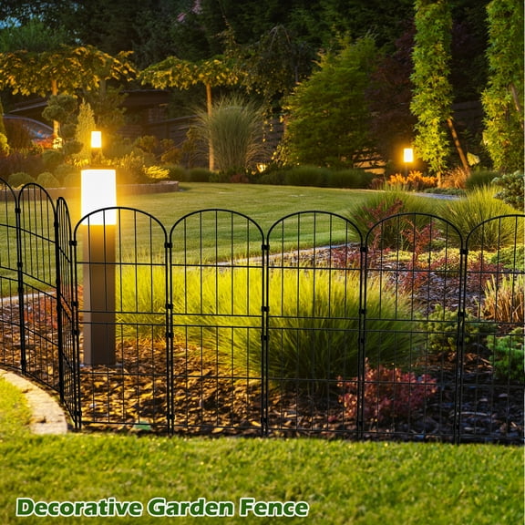 16ft Decorative Garden Fence, 36in Height Rustproof Metal Wire Panel Border with Arched Design, Outdoor Yard Landscape Edging & Animal Barrier for Dogs, Patio, and Flower Beds