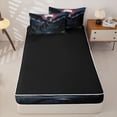 thumbnail image 4 of Metsweet Dark Dragon Zipper Twin Comforter Sets with Fitted Sheet and 2 Pillowcases, Gothic Animal Zipper Bedding Set, Black Red Gray,4-Piece,Black Reversible, 4 of 6
