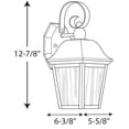 thumbnail image 2 of Progress Lighting Kiawah 1-Light Outdoor Wall Lantern in Black with Seeded Glass Panels and Frosted Center Glass, 2 of 2