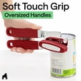 thumbnail image 5 of GORILLA GRIP Stainless Steel Manual Can Opener, Soft Touch Handle, Built-In Bottle Opener, Red, 5 of 10
