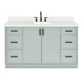thumbnail image 2 of Ariel Kelly 61 Inch Single Rectangle Sink Bathroom Vanity With Pure White Quartz Countertop 1.5 Inch Edge In Grey, 2 of 12