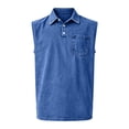 thumbnail image 5 of Inglocry Big and Tank Tops for Men Vintage Denim Henley Shirts Casual Button Up Acid Wash T-shirt Sleeveless Boxy Tee Shirts Light Blue XL, 5 of 5