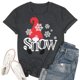 thumbnail image 2 of Camisas Navideñas Para Mujer Letras Casuales Impresión de Manga Corta Camiseta Tops Túnica Blusa Odeerbi ODB208979, 2 of 7
