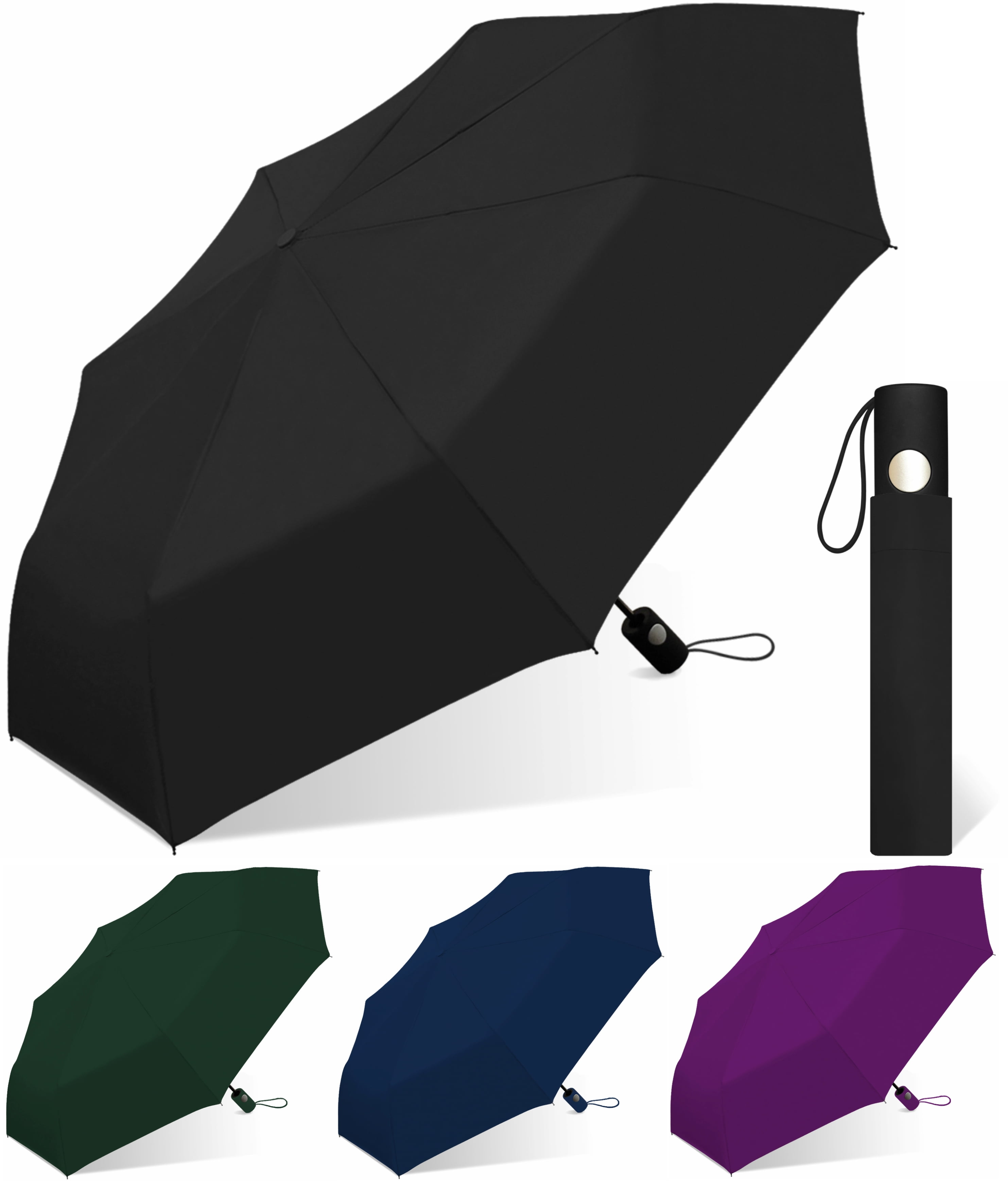 A Folding Umbrella Mini Portable Compact Emergency Black 42"arc Mens/Ladies Sale 