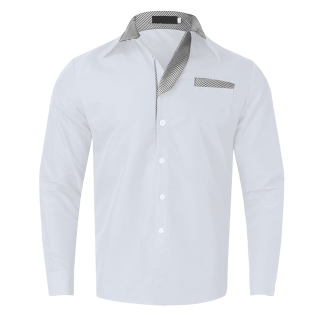 Men's Fashion Casual Long Sleeve Shirt - Solid Color Collar Button Design, Cotton Linen Blend for Work/Leisure