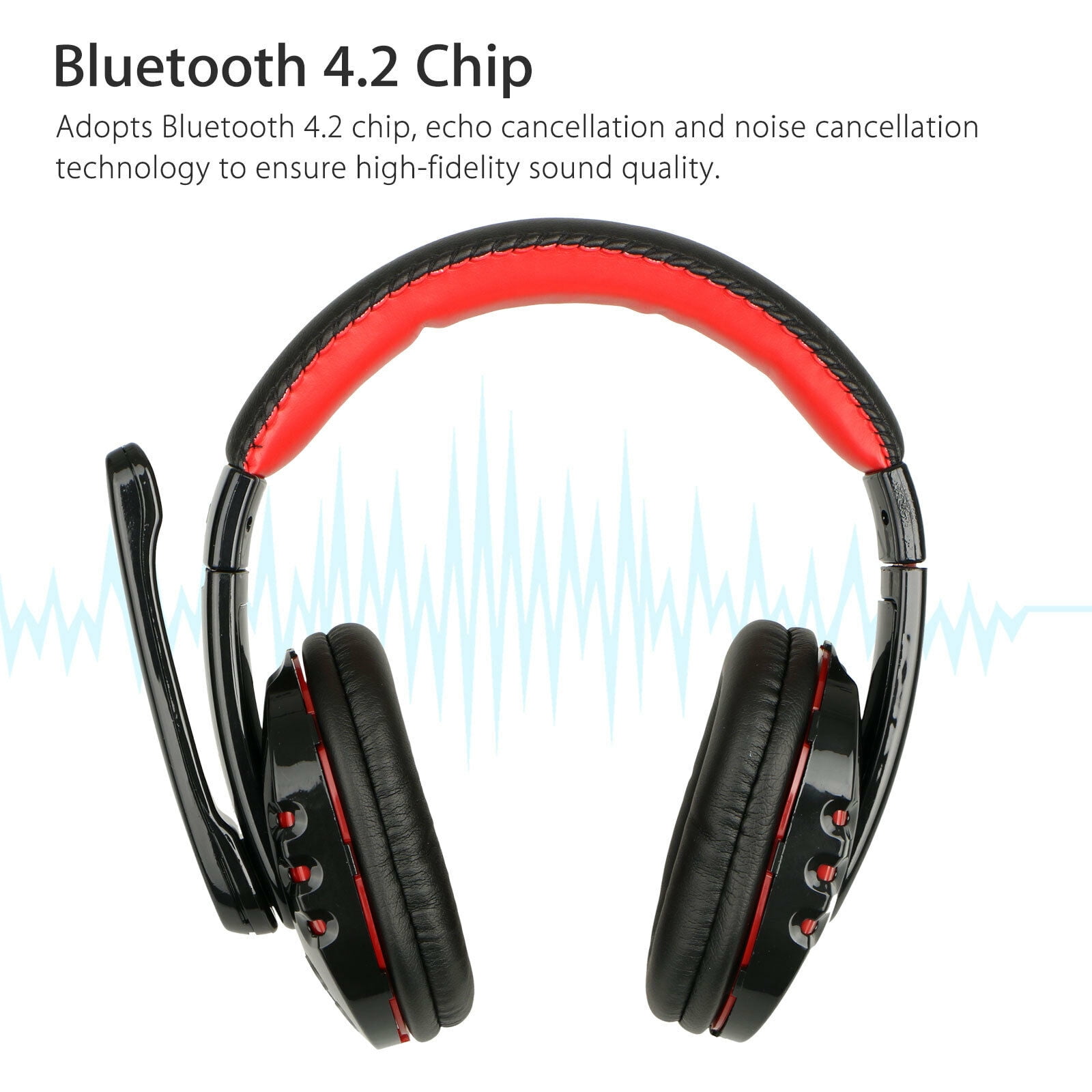 Bluetooth Wireless Gaming Headset for Xbox PC PS4 with Mic LED Control - Walmart.com