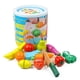 thumbnail image 1 of Frutas y verduras cortadas de madera como juguetes de cocina, simulación de juguetes educativos para niños en edad preescolar, niños pequeños, niñas, apto para niños de 2 años, regalos para el Día, 1 of 8