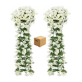 thumbnail image 1 of 2pcs Flores Artificial Wisteria Decoración Boda Hogar Fiesta Lab.G Blanco, 1 of 5