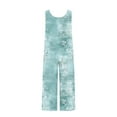 thumbnail image 4 of Hvot&aat Women's Back Straps One Piece Pants Round Neck Button Sleeveless Jumpsuit Vintage Printed Overall, 4 of 4