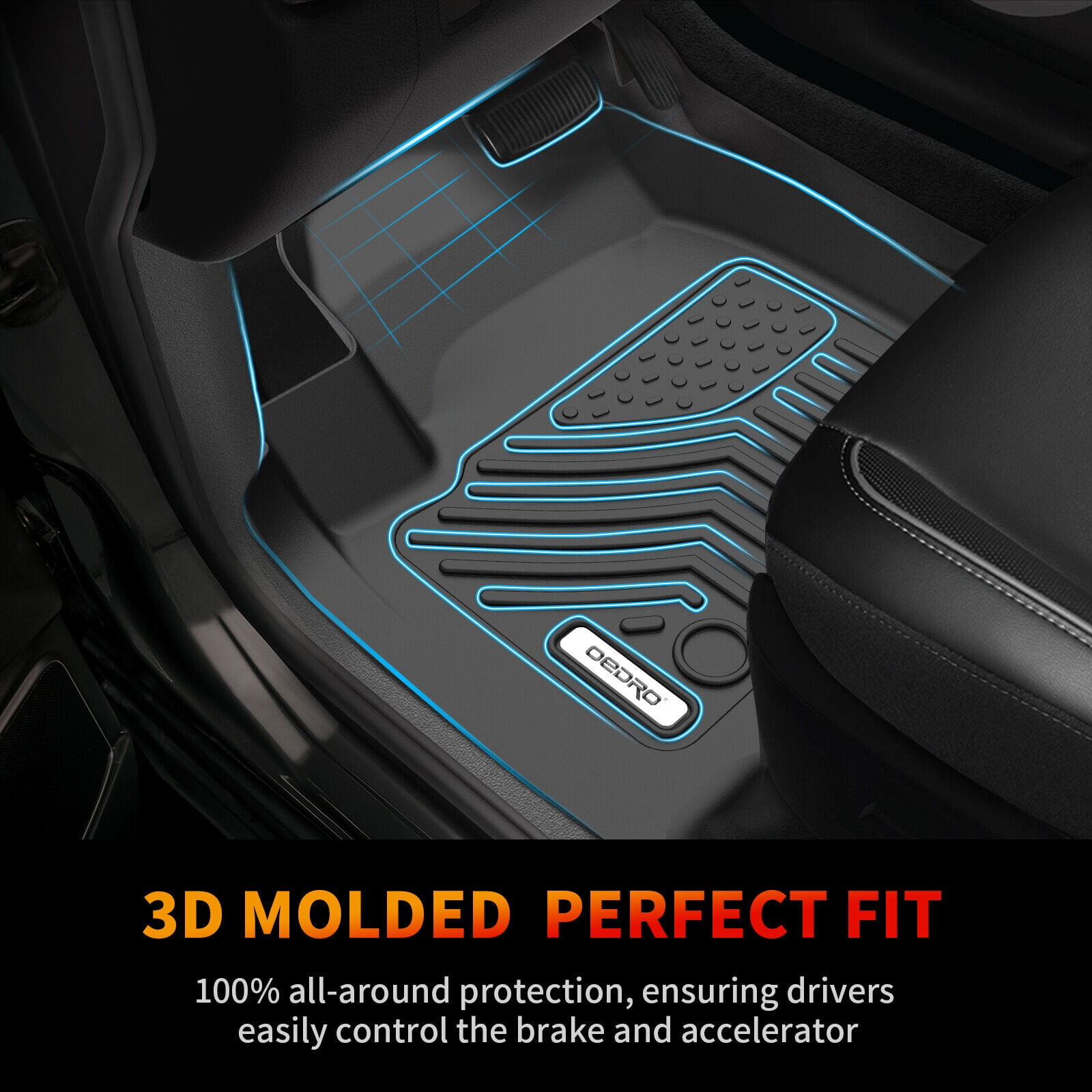 RVNI Floor Mats compatible with 2019-2023 2024 Chevy Silverado 1500 2019-2023 GMC Sierra 1500 all weather